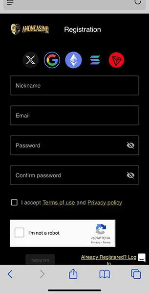 Anon Casino No KYC KYC Mobile screenshot image for Anon Casino