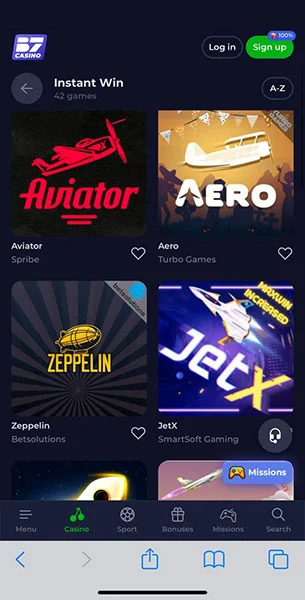 B7 Casino mobile screenshot #2 Mobile Screenshot image #2 for B7 Casino