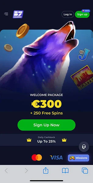 B7 Casino mobile screenshot #1 Mobile Screenshot image #1 for B7 Casino