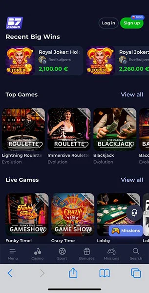 B7 Casino mobile screenshot #4 Mobile Screenshot image #4 for B7 Casino
