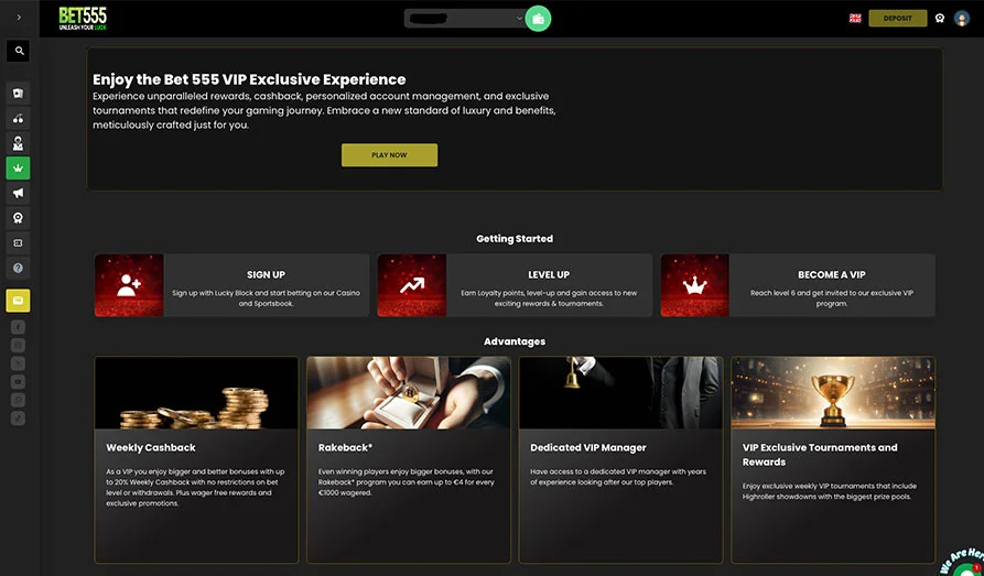 Bet 555 Casino VIP Club Screenshot image #3 for Bet 555