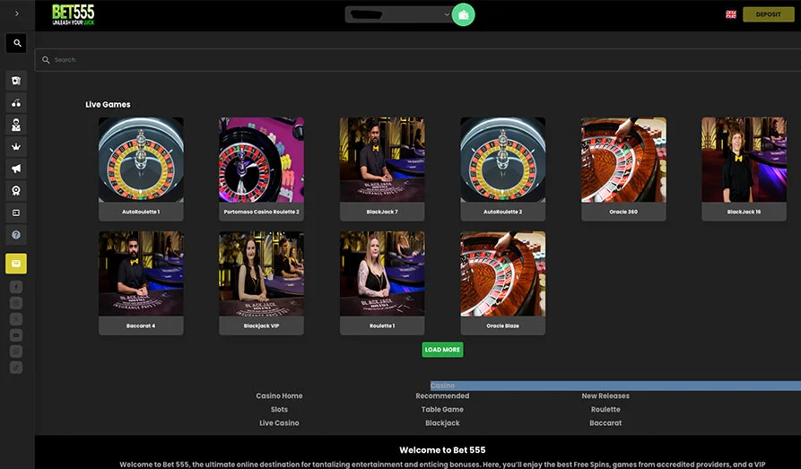 Bet 555 Live Casino Landscape screenshot image #1 for Bet 555