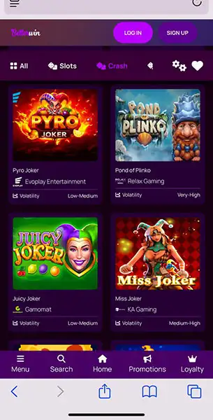 Better Win Casino mobile screenshot #3 Mobile Screenshot image #3 for Better Win Casino