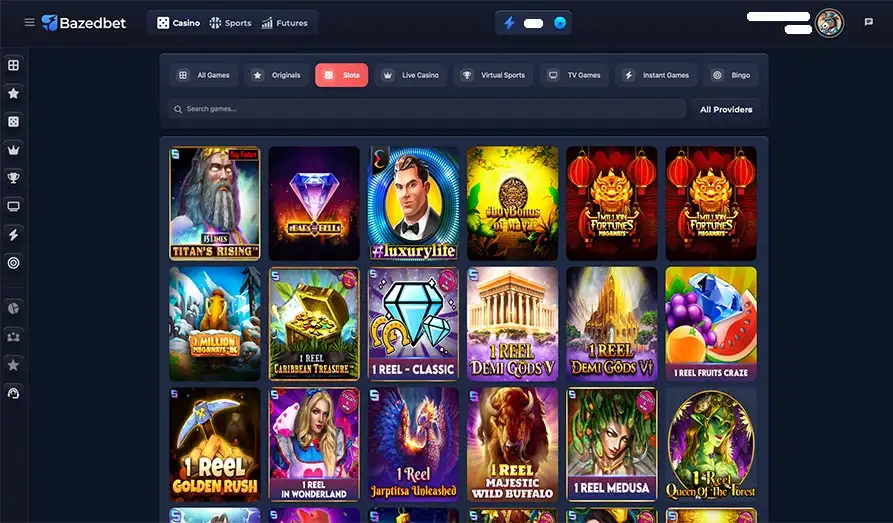 Bazed Bet List of Online Slots Landscape screenshot image #1 for Bazed Bet