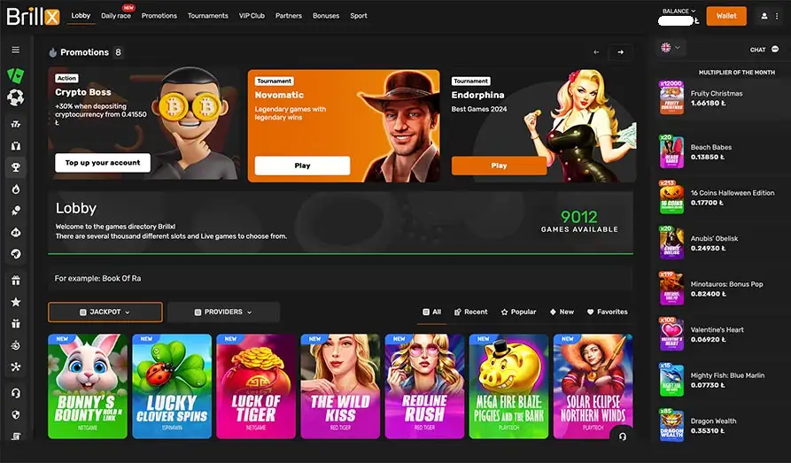 brillx casino startpage Main screenshot image for Brill X