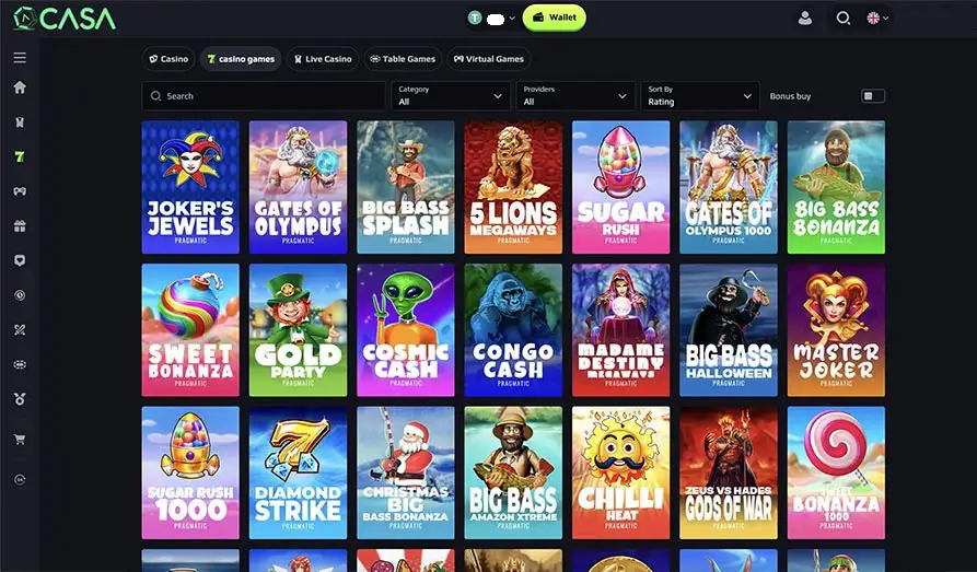 Casa Casino Online Slots Landscape screenshot image #1 for Casa Casino