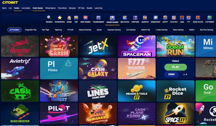Citobet crash games Landscape screenshot image #1 for Citobet
