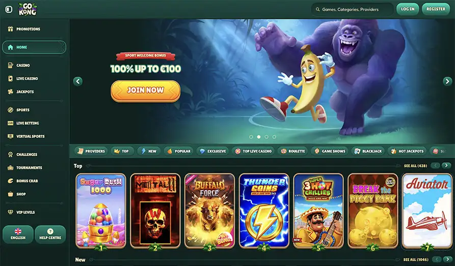 Go Kong Casino Homepage Main screenshot image for Go Kong Casino