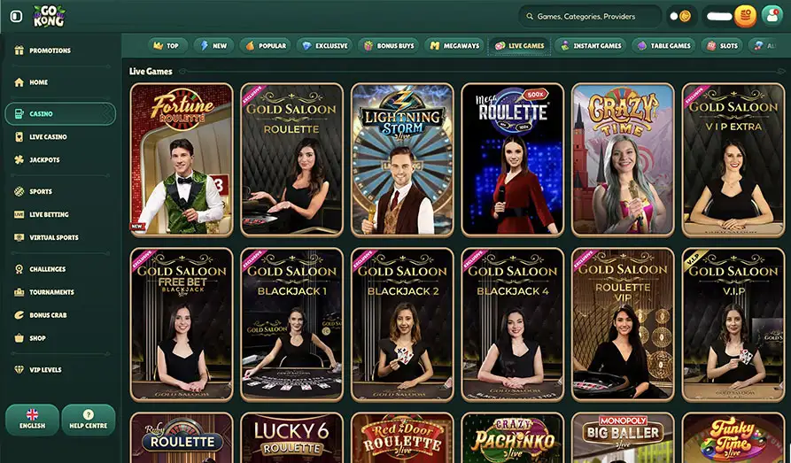 Go Kong Live Casino Selection Screenshot image #3 for Go Kong Casino