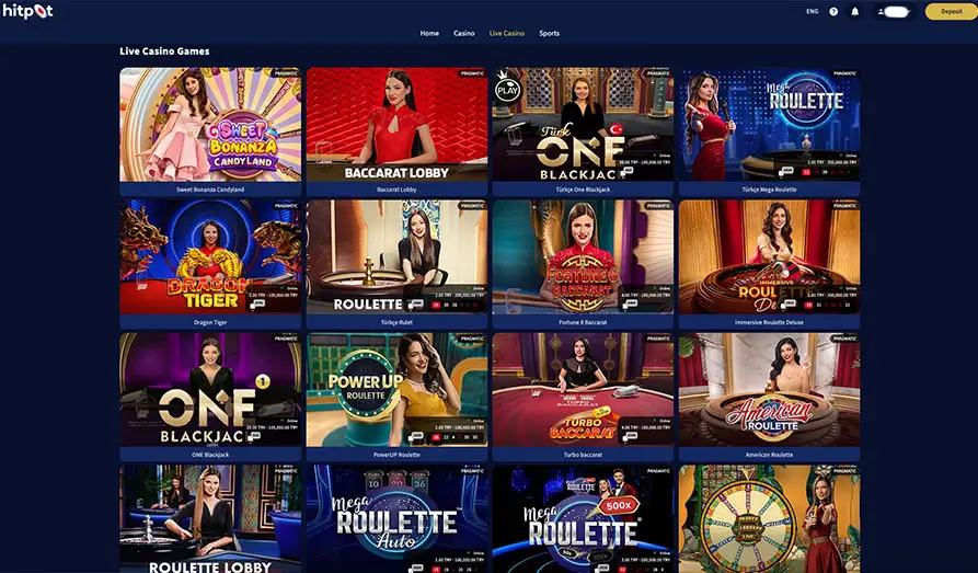 Hitpot Live Casino Games Landscape screenshot image #1 for Hit Pot Casino