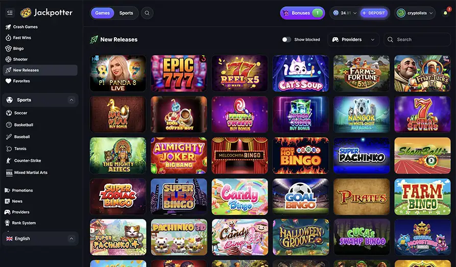 Jackpotter - New Casino Games Landscape screenshot image #1 for Jackpotter Casino
