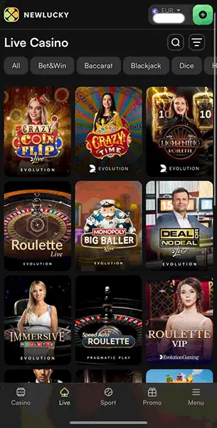New Lucky Casino mobile screenshot #3 Mobile Screenshot image #3 for New Lucky Casino