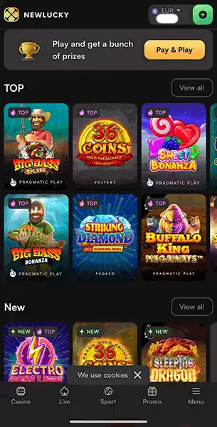 New Lucky Casino mobile screenshot #4 Mobile Screenshot image #4 for New Lucky Casino