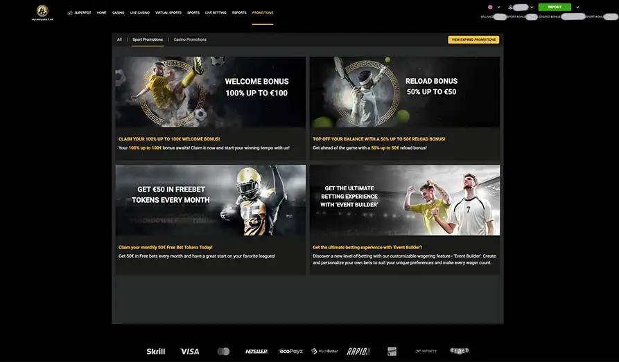 Olympus Bet Casino Bonuses Screenshot image #2 for Olympus Bet
