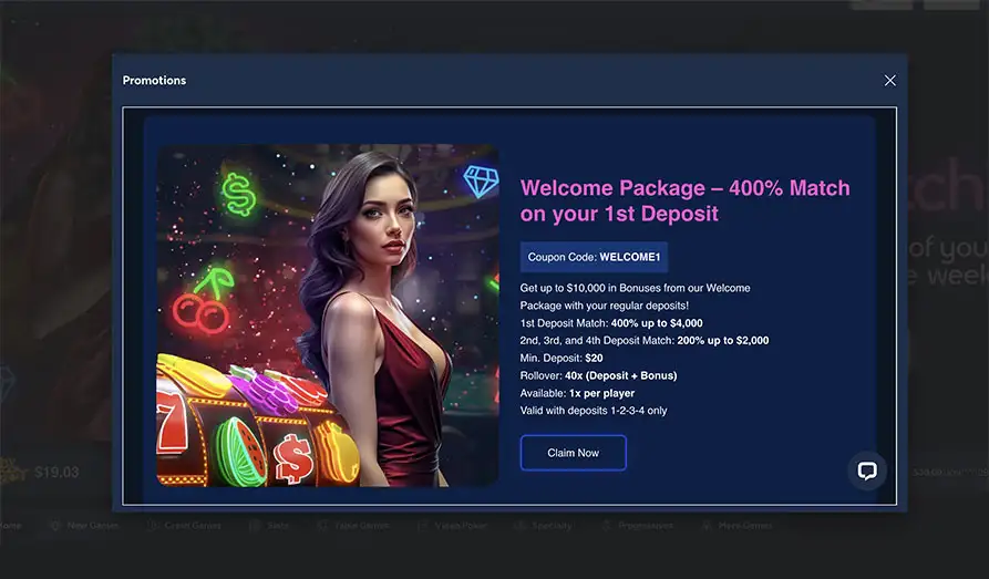Online Casino Games Bonuses Landscape screenshot image #1 for Online Casino Games