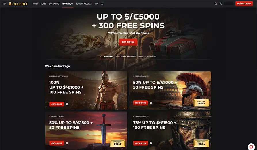 Rollero Casino Bonuses Landscape screenshot image #1 for Rollero Casino