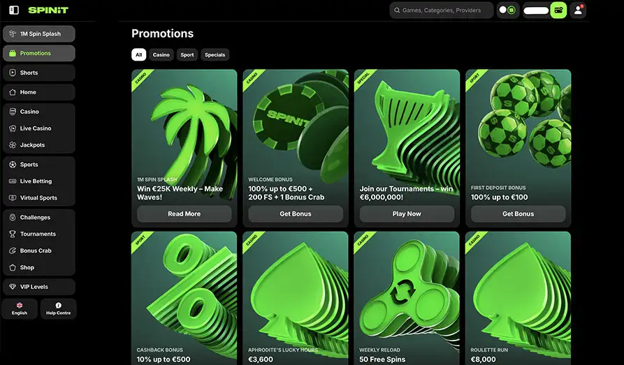 Spinit Casino Bonuses Landscape screenshot image #1 for Spinit