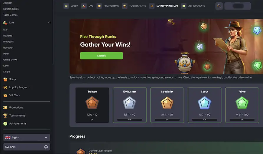Spinline Casino VIP Screenshot image #3 for Spinline Casino