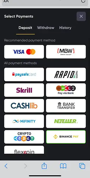 Spinline Casino mobile screenshot #3 Mobile Screenshot image #3 for Spinline Casino