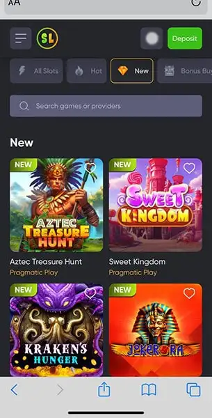 Spinline Casino mobile screenshot #2 Mobile Screenshot image #2 for Spinline Casino
