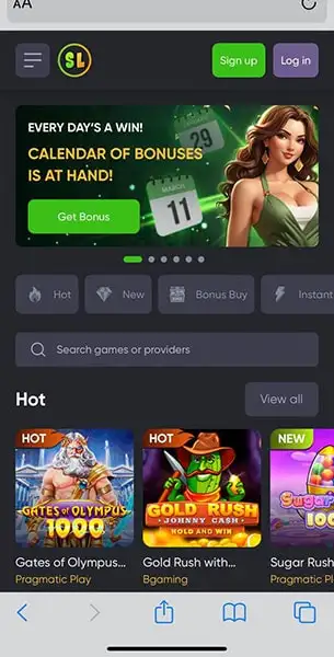 Spinline Casino mobile screenshot #1 Mobile Screenshot image #1 for Spinline Casino