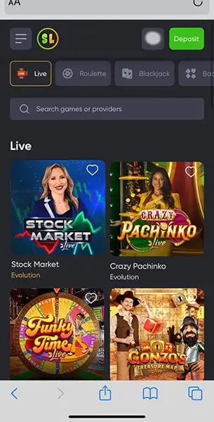 Spinline Casino mobile screenshot #5 Mobile Screenshot image #5 for Spinline Casino