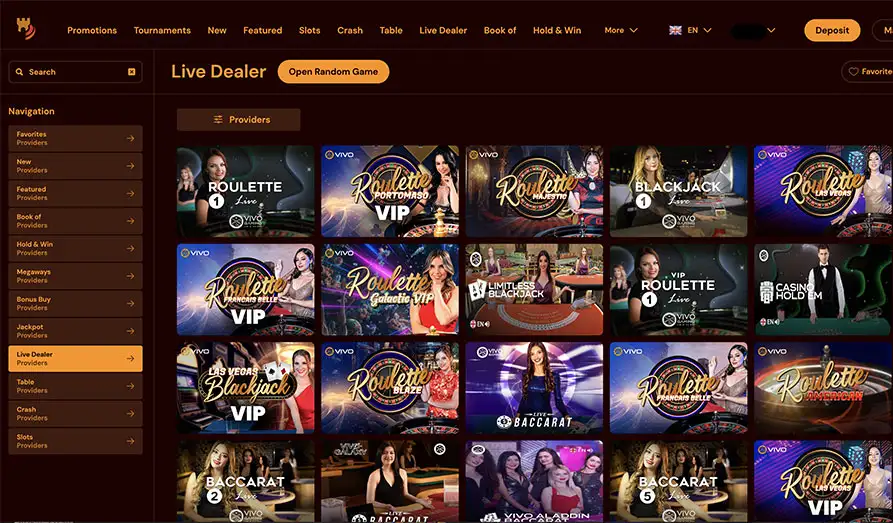 Spins Castle Live Casino Dealers Landscape screenshot image #1 for Spins Castle Casino