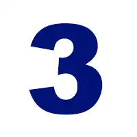 3 in blue