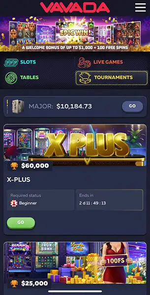 Vavada Casino mobile screenshot #1 Mobile Screenshot image #1 for Vavada Casino