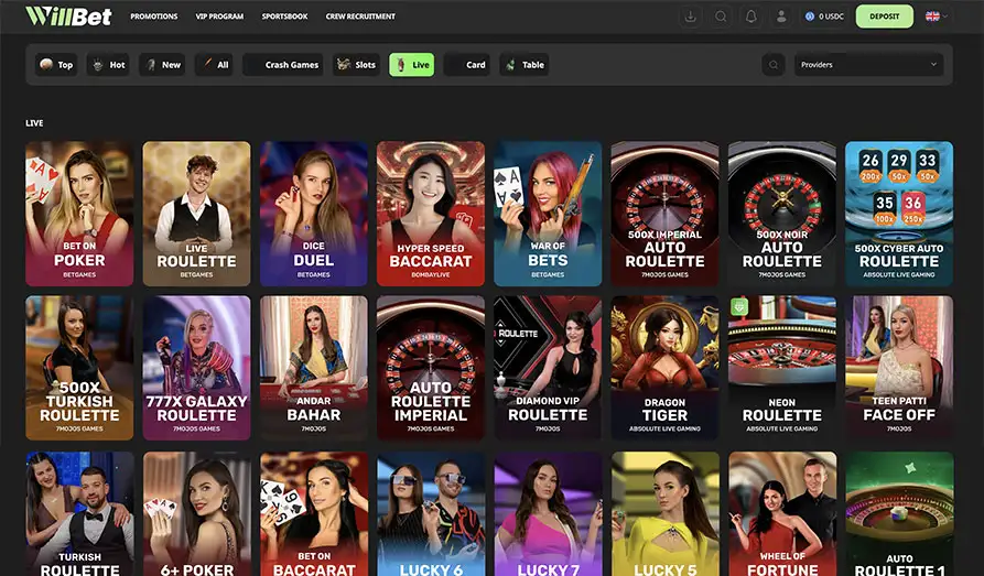 Willbet Live Casino Screenshot image #2 for Willbet Casino