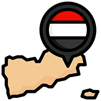 Yemen map and flag
