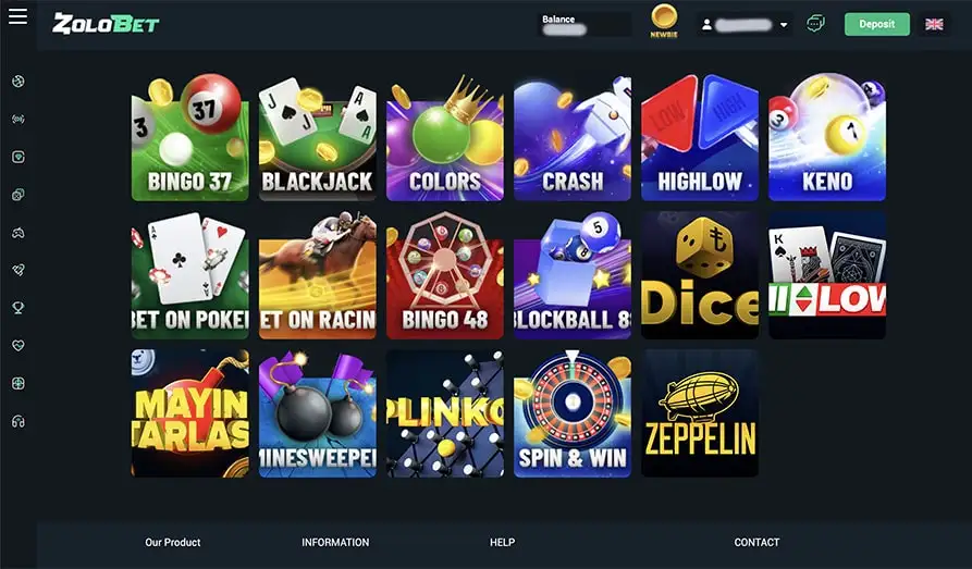 Zolobet Casino Crash Games Landscape screenshot image #1 for Zolobet Casino