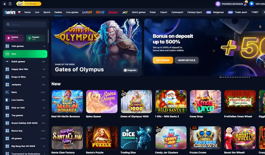 1Win Casino main page Landscape screenshot image #1 for 1Win Casino