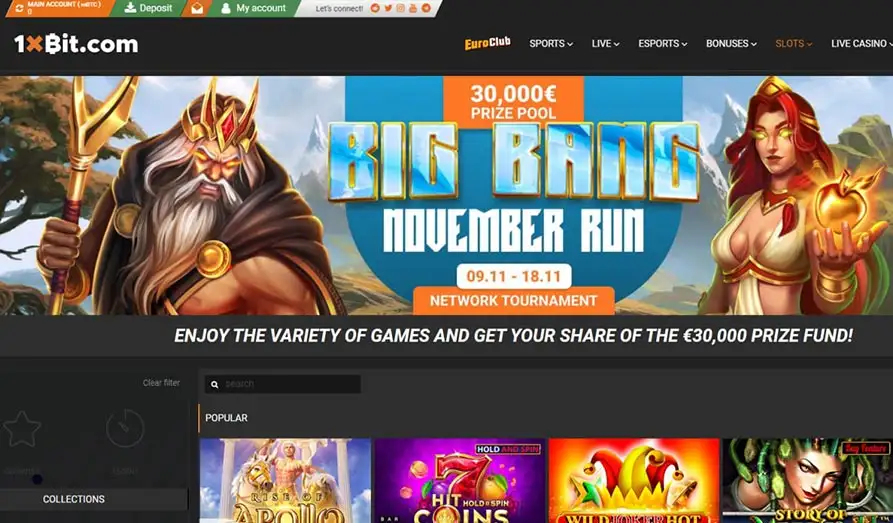 Main screenshot image for 1xBit Casino