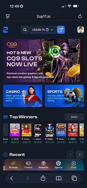 2up Casino mobile screenshot #1 Mobile Screenshot image #1 for 2up Casino