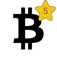 Number 5 and Bitcoin logo
