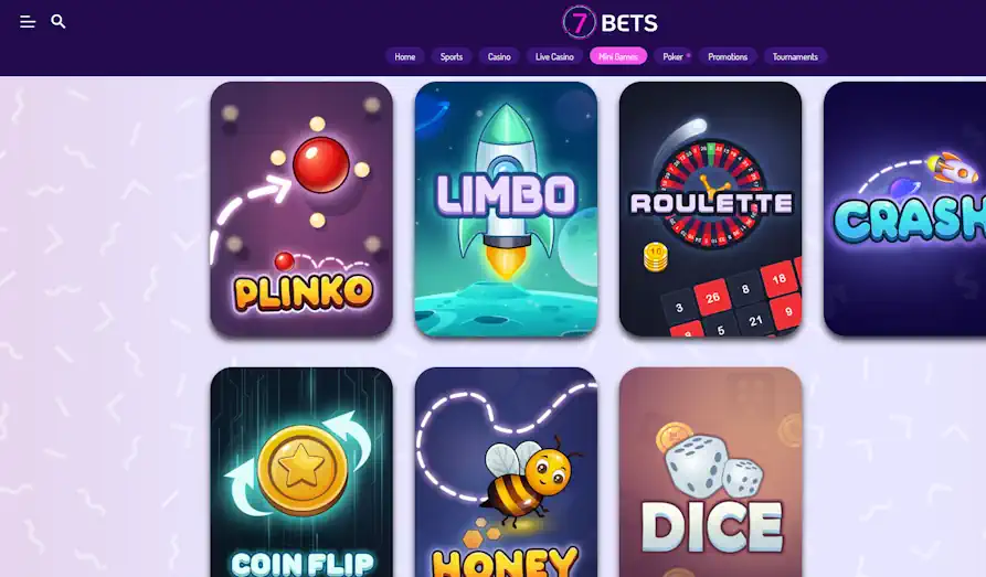 7 Bets mini games Landscape screenshot image #1 for 7 Bets Casino