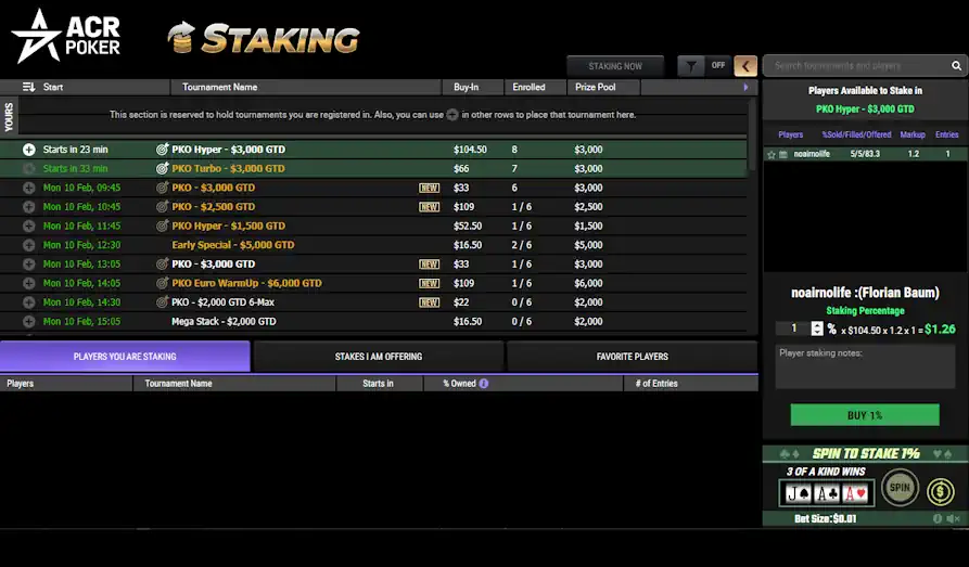 ACR Poker staking Landscape screenshot image #1 for ACR Poker