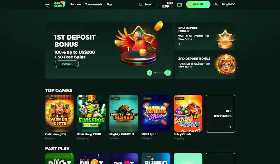 Main screenshot image for All Star Casino