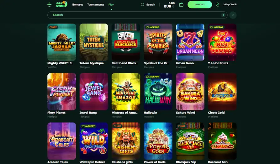 Landscape screenshot image #1 for All Star Casino