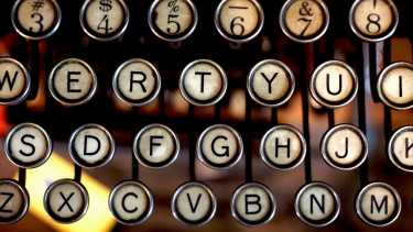 Letters on a retro typewriter