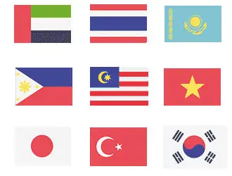 Asian flags