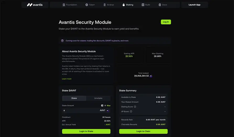 Avantis Staking