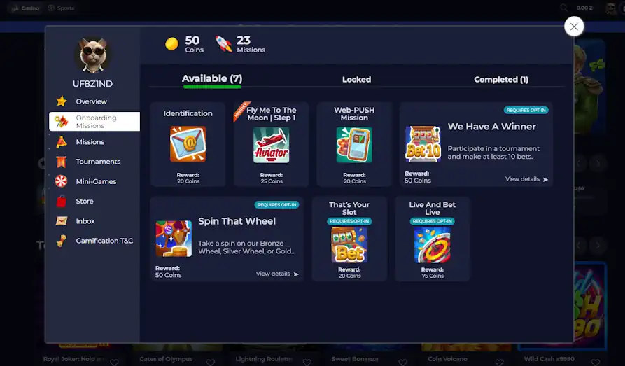 B7 Casino missions Screenshot image #2 for B7 Casino