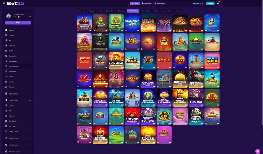 Bet 25 Hold And Win Slots Landscape screenshot image #1 for Bet 25