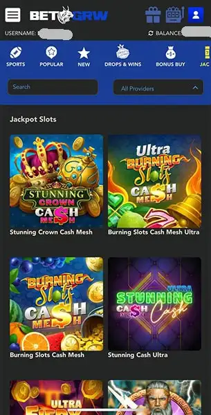 Bet GRW Casino mobile screenshot #2 Mobile Screenshot image #2 for Bet GRW Casino