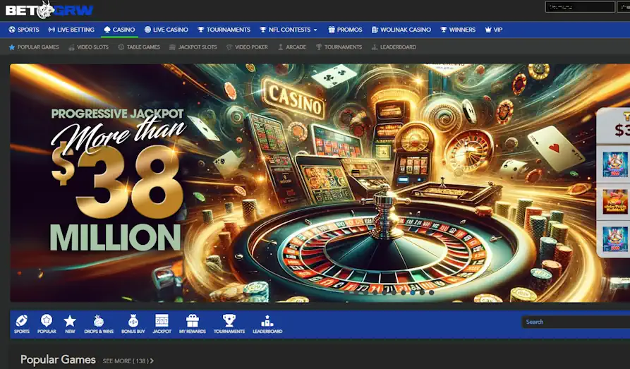 Bet GRW Casino home Main screenshot image for Bet GRW Casino