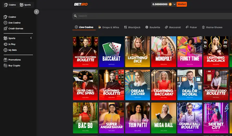 Betiro Casino live dealer games Screenshot image #3 for Betiro