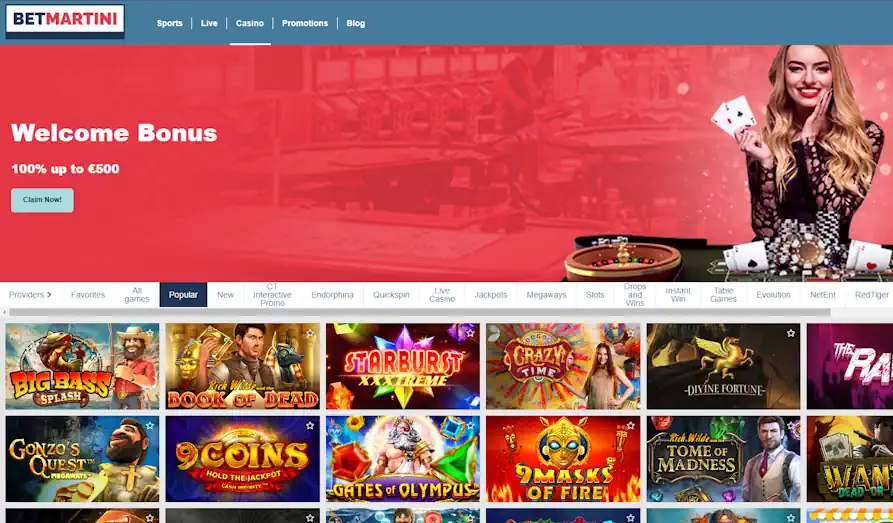Main screenshot image for BetMartini Casino