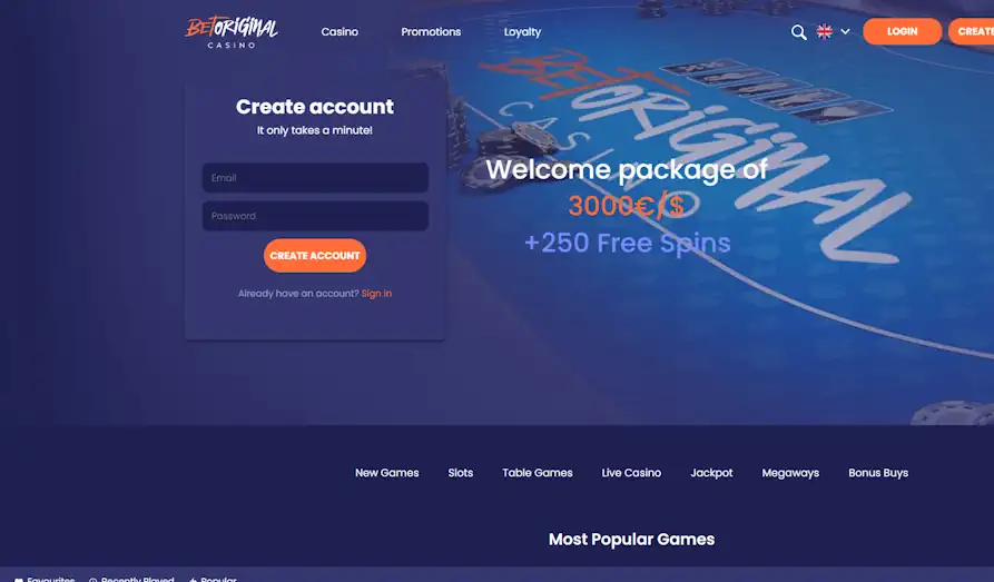 Main screenshot image for Bet Original